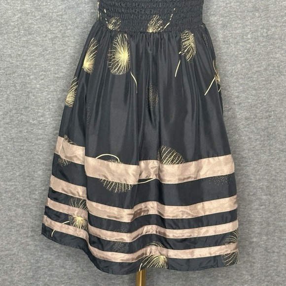 Burlapp Anthropologie Silk Dandelion Wish Black Brown Dress Womens Size 0 - Picture 7 of 9